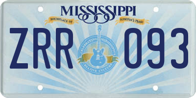 MS license plate ZRR093