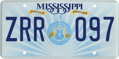 MS license plate ZRR097
