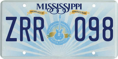 MS license plate ZRR098