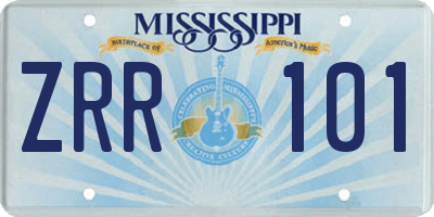 MS license plate ZRR101