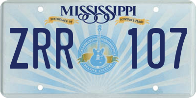 MS license plate ZRR107