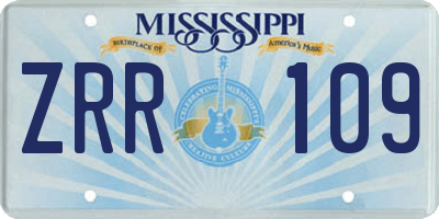 MS license plate ZRR109