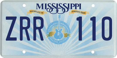MS license plate ZRR110