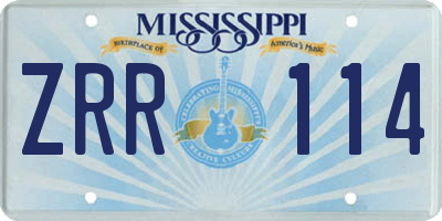 MS license plate ZRR114
