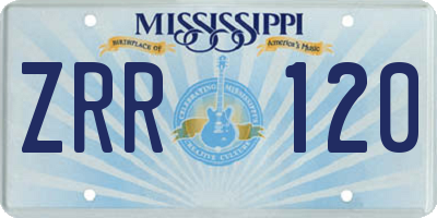 MS license plate ZRR120