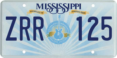 MS license plate ZRR125