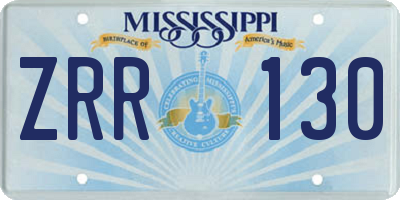 MS license plate ZRR130