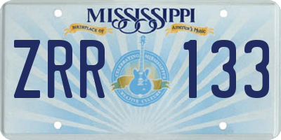 MS license plate ZRR133