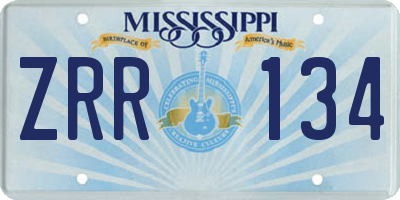 MS license plate ZRR134