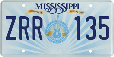 MS license plate ZRR135