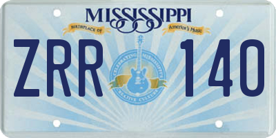 MS license plate ZRR140