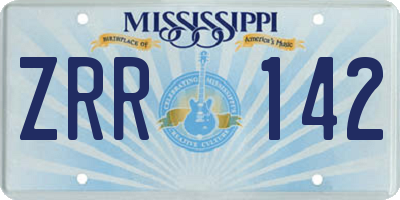MS license plate ZRR142