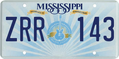 MS license plate ZRR143