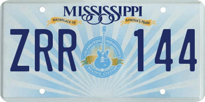 MS license plate ZRR144