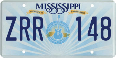 MS license plate ZRR148