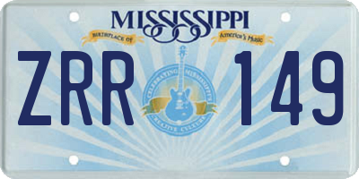 MS license plate ZRR149