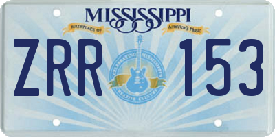 MS license plate ZRR153