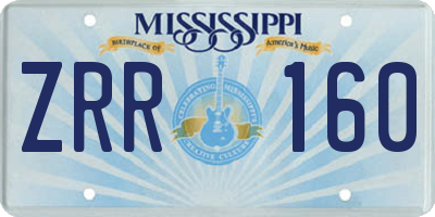 MS license plate ZRR160