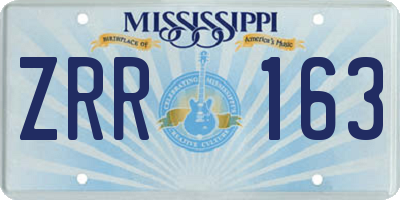 MS license plate ZRR163