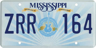 MS license plate ZRR164