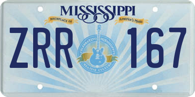 MS license plate ZRR167