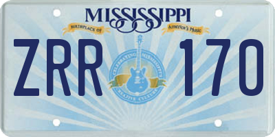MS license plate ZRR170