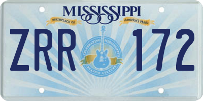 MS license plate ZRR172