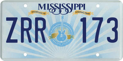 MS license plate ZRR173
