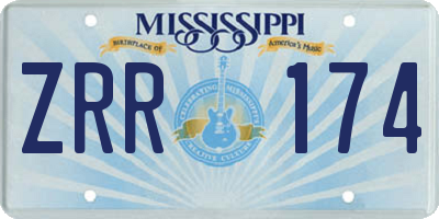 MS license plate ZRR174