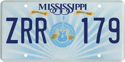 MS license plate ZRR179