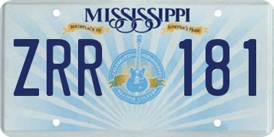 MS license plate ZRR181