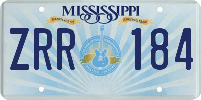 MS license plate ZRR184