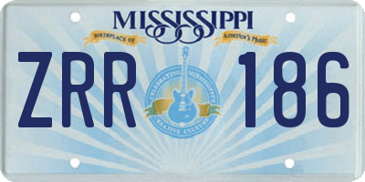 MS license plate ZRR186