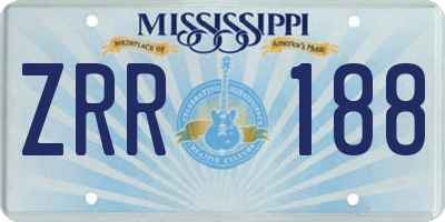 MS license plate ZRR188