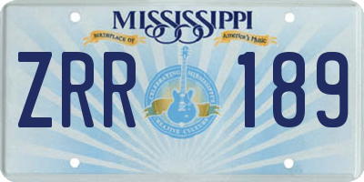 MS license plate ZRR189