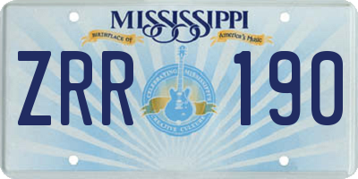 MS license plate ZRR190
