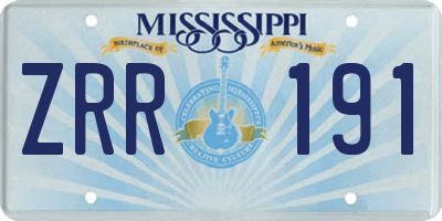MS license plate ZRR191