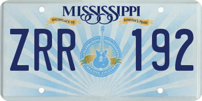 MS license plate ZRR192
