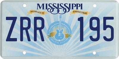 MS license plate ZRR195