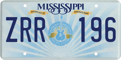 MS license plate ZRR196