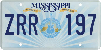 MS license plate ZRR197