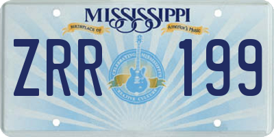 MS license plate ZRR199
