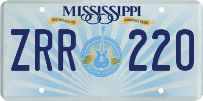 MS license plate ZRR220