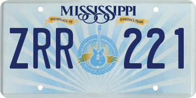 MS license plate ZRR221