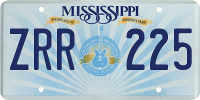 MS license plate ZRR225