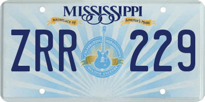 MS license plate ZRR229
