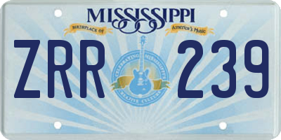 MS license plate ZRR239