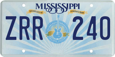 MS license plate ZRR240