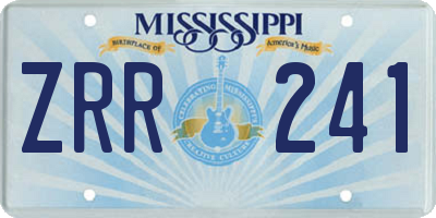 MS license plate ZRR241