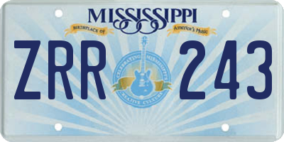MS license plate ZRR243